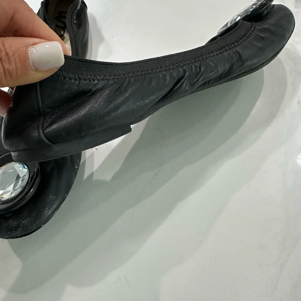 Sam Edelman Black Flats with Silver Medallion - Picture 3 of 3